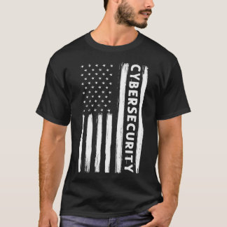 Cybersecurity American Flagga Red Blue Team Cyber T Shirt