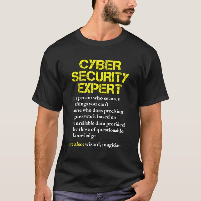 Cybersecurity Definition Expert Computer Ingenjör T Shirt (Framsida)