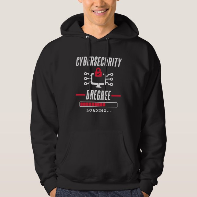 Cybersecurity Degree loading for all Computer Fan Hoodie (Framsida)