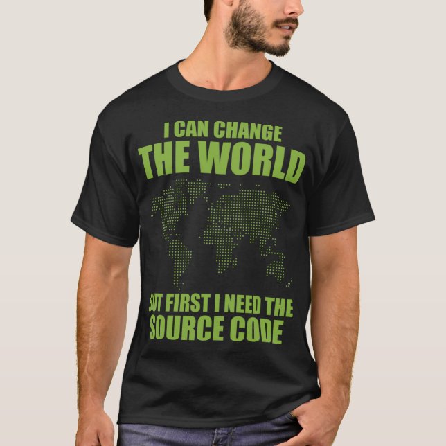 Cybersecurity för datorhacker Funny källkod T Shirt (Framsida)