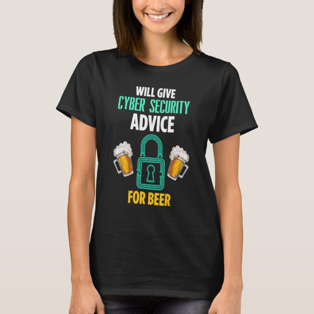 Cybersecurity IT-analys för Auktoriserad S för öl T Shirt (Framsida)