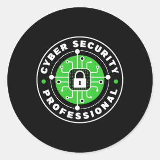 Cybersecurity Professionell Hacking Cyber Security Runt Klistermärke