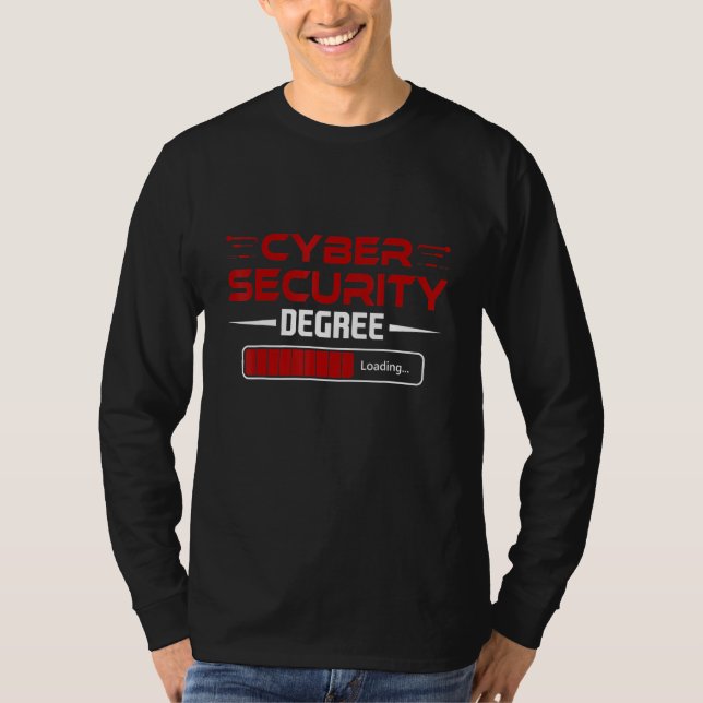 Cybersecurity Red Degree (rött), underbart cybersä T Shirt (Framsida)