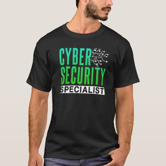 Cybersecurity Specialist Hack Hacking Hacker Cyber T Shirt (Framsida)