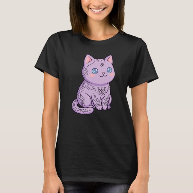Cybersigilism Katt T Shirt (Framsida)