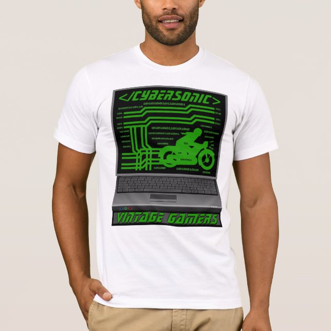 Cybersonic Vintage Gamers T Shirt (Framsida)