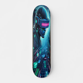 "Cyberspace Conqueror: Hacker's Realm Evil twin Mini Skateboard Bräda 18,5 Cm