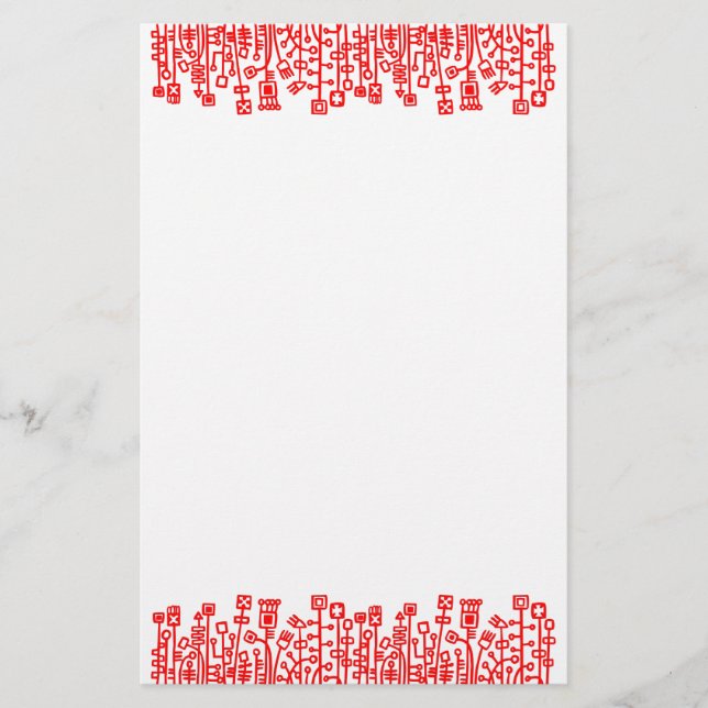 Cyberträdgård - Röd Brevpapper (Framsida)