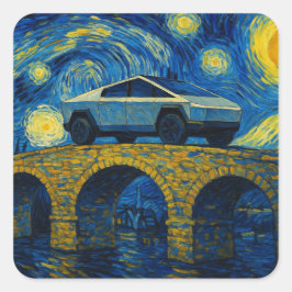 Cybertruck Starry Night Sticker Fyrkantigt Klistermärke