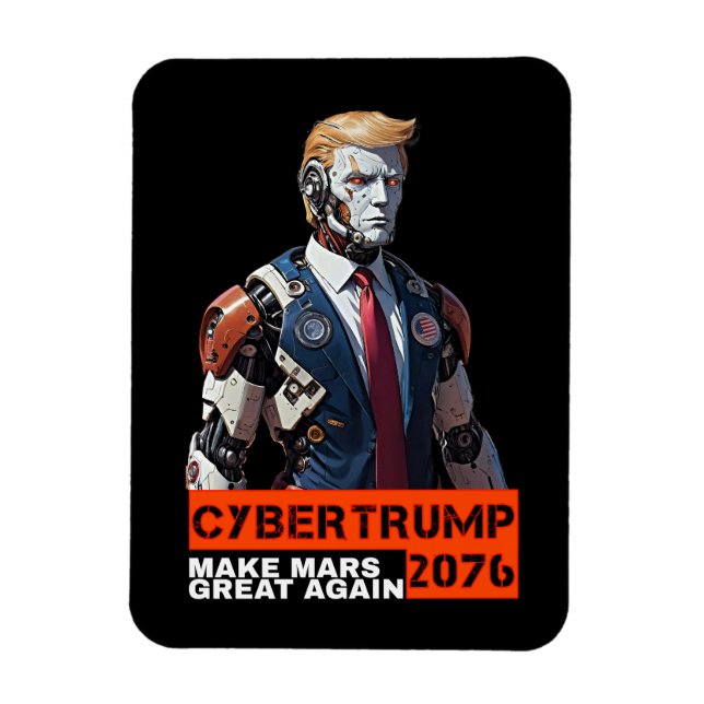 CyberTrump 2076 | Gör Mars Underbar igen Magnet (Vertikal)