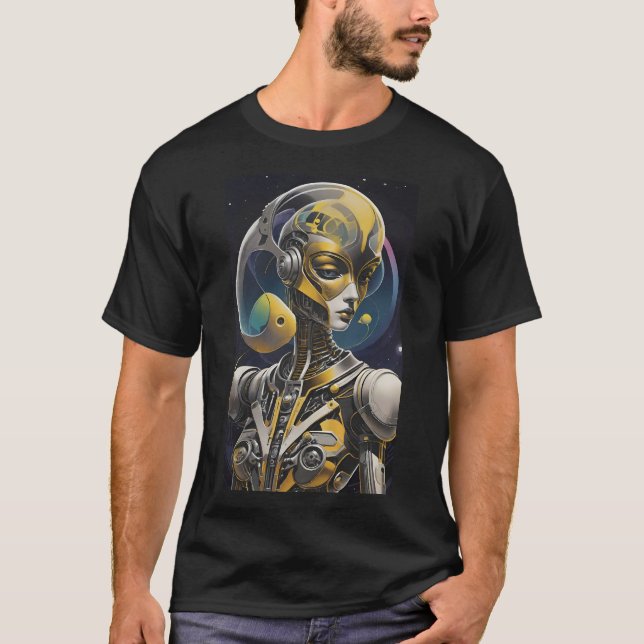 Cybille Ken Gage Cyborg Sci-Fi T Shirt (Framsida)