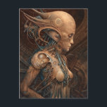 Cyborg Alien Woman Futuristiska Science fiction Vykort<br><div class="desc">Fantasy Art products by The Lunarium.</div>