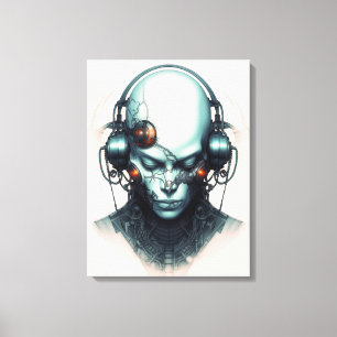 Cyborg Cyberpunk Dj Canvastryck
