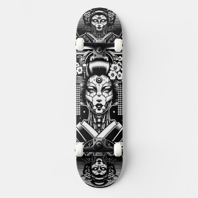 Cyborg Geisha Mini Skateboard Bräda 18,5 Cm (Framsida)