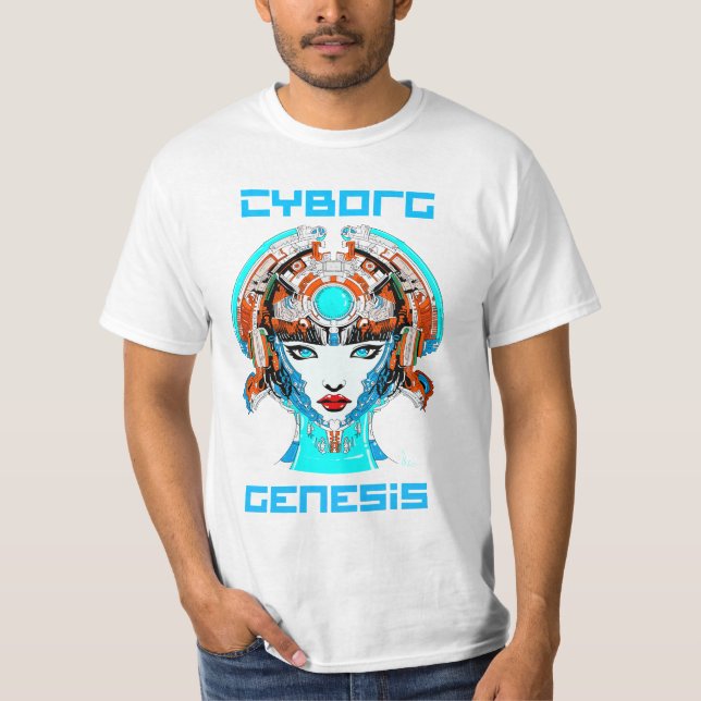 Cyborg Genesis: Uppvaknandet T Shirt (Framsida)
