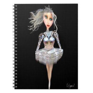 Cyborg Liquid Ballerina Anteckningsbok Med Spiral