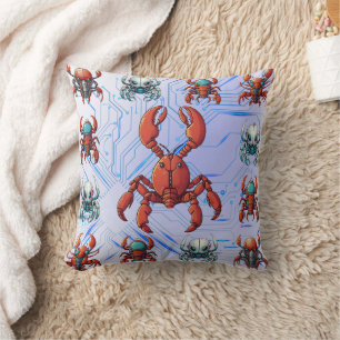 Cyborg Lobster Print Kudde