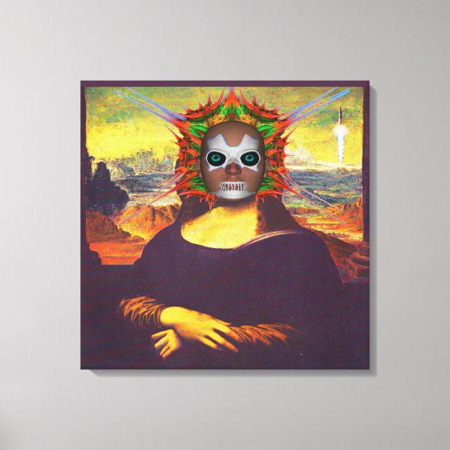 Cyborg Mona Lisa Canvastryck (Framsida)