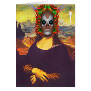 Cyborg Mona Lisa Hälsningskort