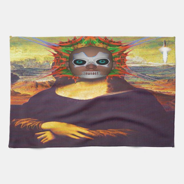 Cyborg Mona Lisa Kökshandduk (Horisontell)