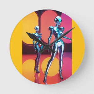 Cyborg Party Girls III Rund Klocka
