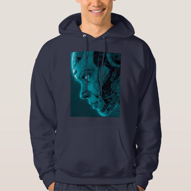 CYBORG ROBOTISK HUVUD HOODIE (Framsida)