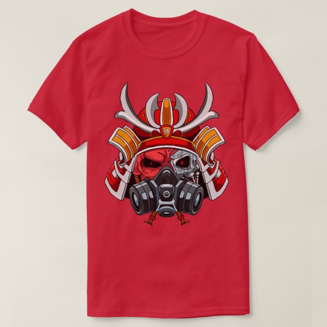 Cyborg Samurai Warrior Bushido Cyber Aesthetic T Shirt (Design framsida)