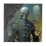 Cyborg Skeleton Futuristiska Science fiction Kakelplatta<br><div class="desc">Fantasy,  Sci-fi & Horror art av Lunarium.</div>