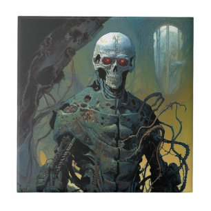Cyborg Skeleton Futuristiska Science fiction Kakelplatta
