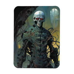 Cyborg Skeleton Futuristiska Science fiction Magnet