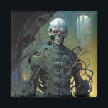 Cyborg Skeleton Futuristiska Science fiction Magnet<br><div class="desc">Fantasy Art products by The Lunarium.</div>