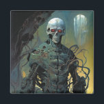 Cyborg Skeleton Futuristiska Science fiction Magnet<br><div class="desc">Fantasy Art products by The Lunarium.</div>