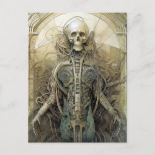 Cyborg Skeleton Futuristiska Science fiction Vykort