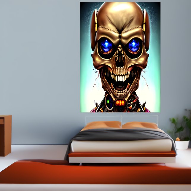 Cyborg Skull | AI Art Poster (Skapare uppladdad)