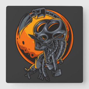 Cyborg Square Wall Clock Fyrkantig Klocka