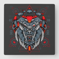 Cyborg Square Wall Clock