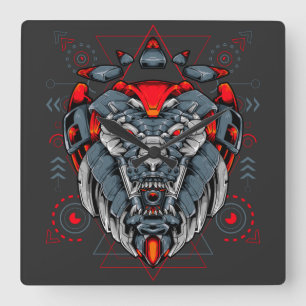 Cyborg Square Wall Clock Fyrkantig Klocka
