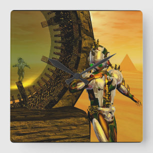 CYBORG TITAN, DESERT HYPERION Science fiction Scif Fyrkantig Klocka
