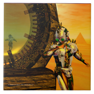 CYBORG TITAN,DESERT HYPERION Science fiction Scifi Kakelplatta
