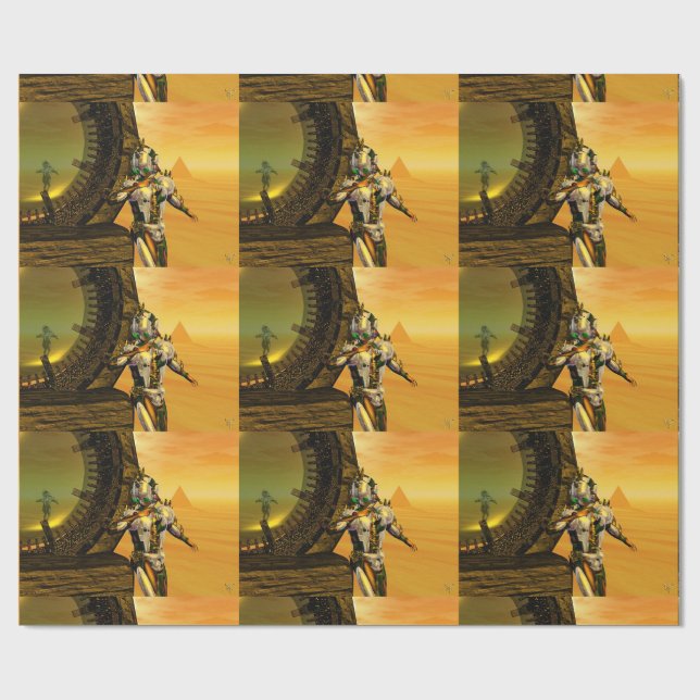 CYBORG TITAN,DESERT HYPERION Science fiction Scifi Presentpapper (Platt)