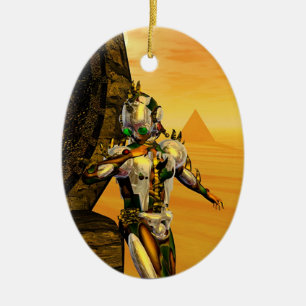 CYBORG TITAN I HYPERION DESERT Sci-Fi Julgransprydnad Keramik