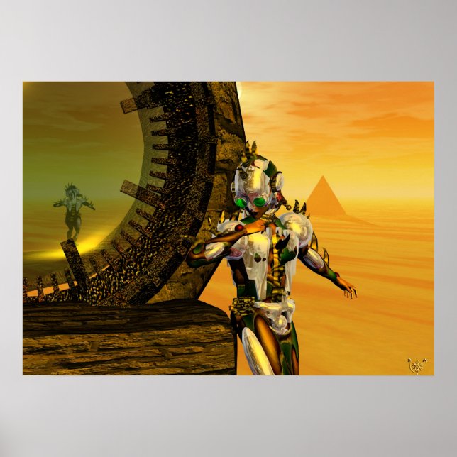CYBORG TITAN I HYPERIONS ÖKEN Science Fiction Poster (Framsidan)