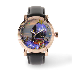 CYBORG TITAN PORTRÄTT Blue Science fiction Scifi Armbandsur