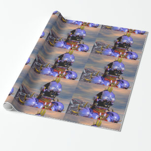 CYBORG TITAN PORTRÄTT Blue Science fiction Scifi Presentpapper