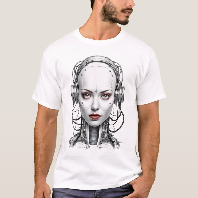 Cyborg weiblich t shirt (Framsida)