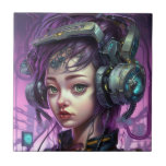 Cyborg Woman Science fiction Kakelplatta<br><div class="desc">Fantasy Art products by The Lunarium.</div>