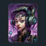 Cyborg Woman Science fiction Magnet<br><div class="desc">Fantasy Art products by The Lunarium.</div>