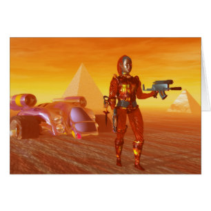 CYBORGARNA I DESERT HYPERION Science fiction Hälsningskort