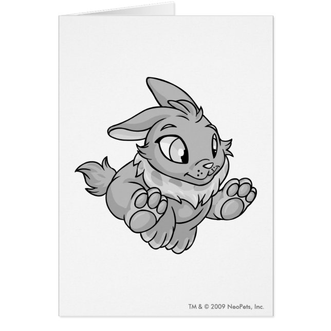 Cybunny silver hälsningskort (Framsidan)