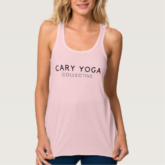 CYC Simple Pink Tank - Black Writing Linne Med Racerback